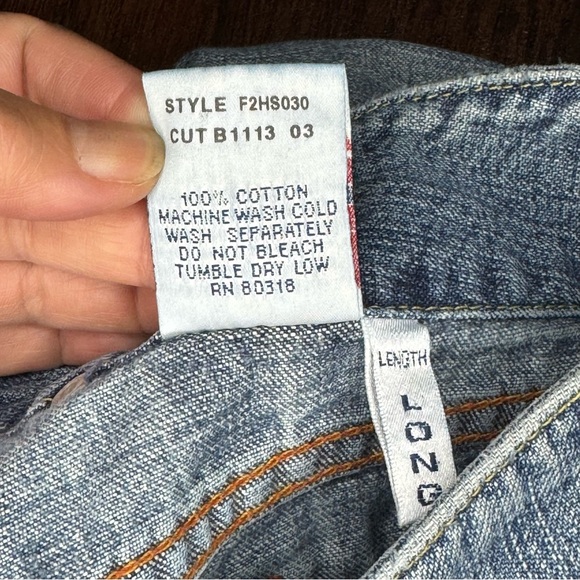 Lucky Brand Dungarees Vital Flare Wide Leg Long Length Jeans Size 6 (28) GUC - Picture 13 of 14